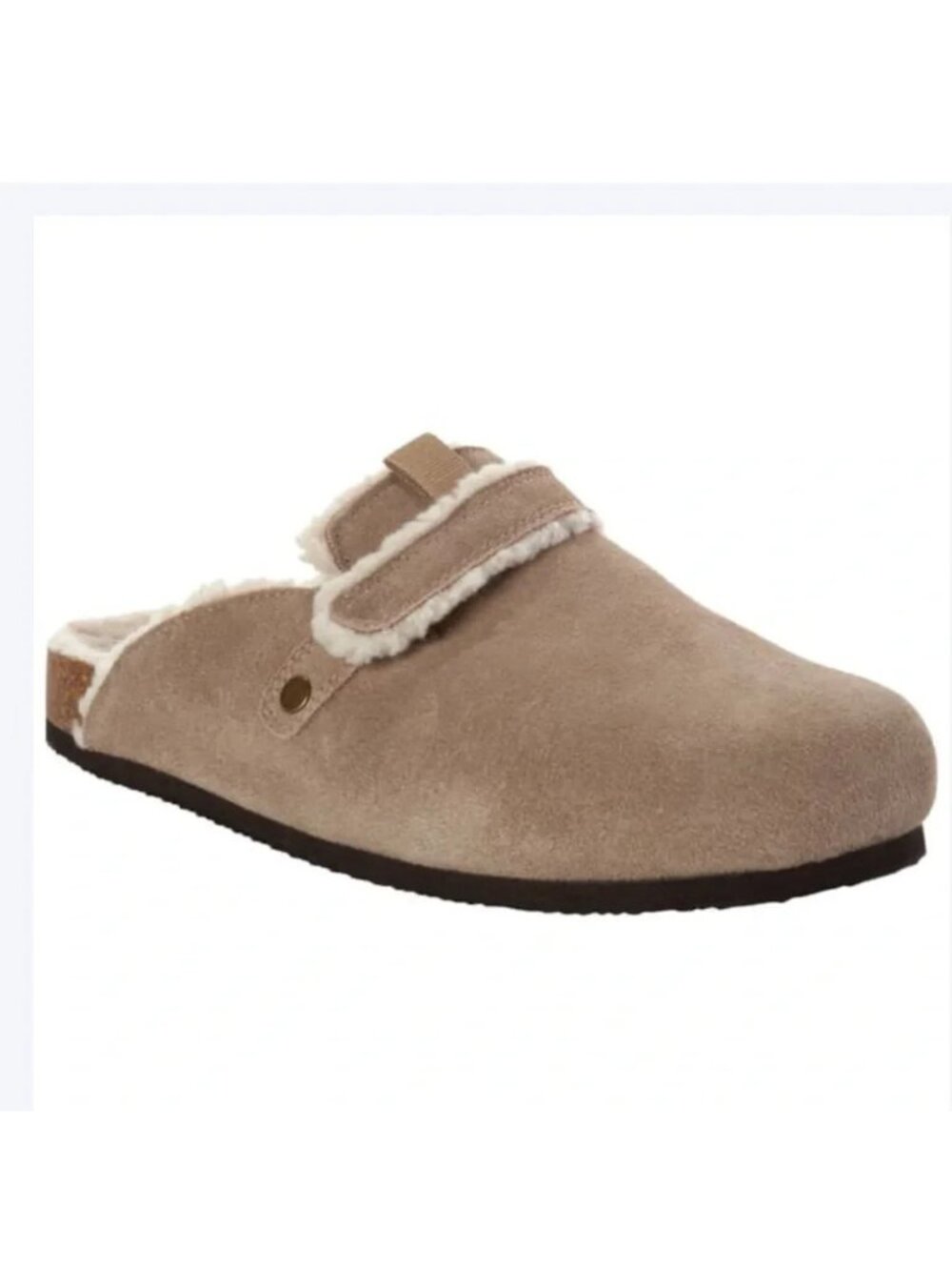 Cliffs by White Mountain Benzini Suede and Faux Fur Clogs Shoes 8